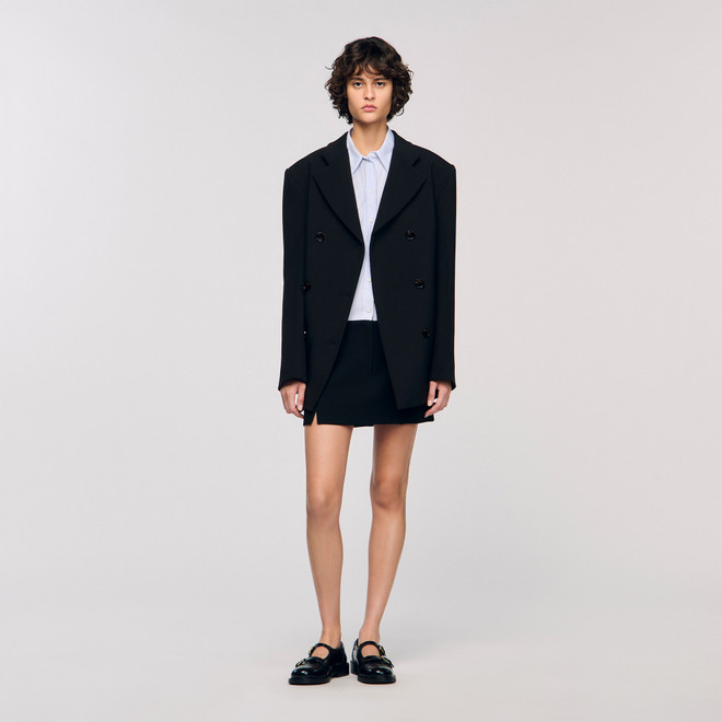 Crossed tailored jacket - Black