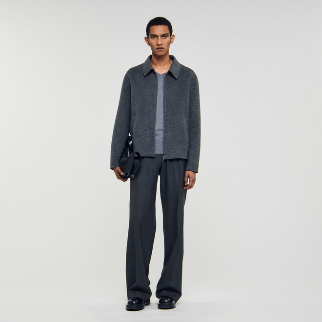 Double faced wool jacket - Grey