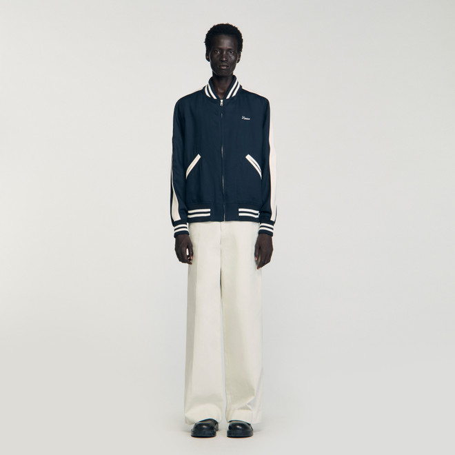 Zip up varsity jacket - Navy