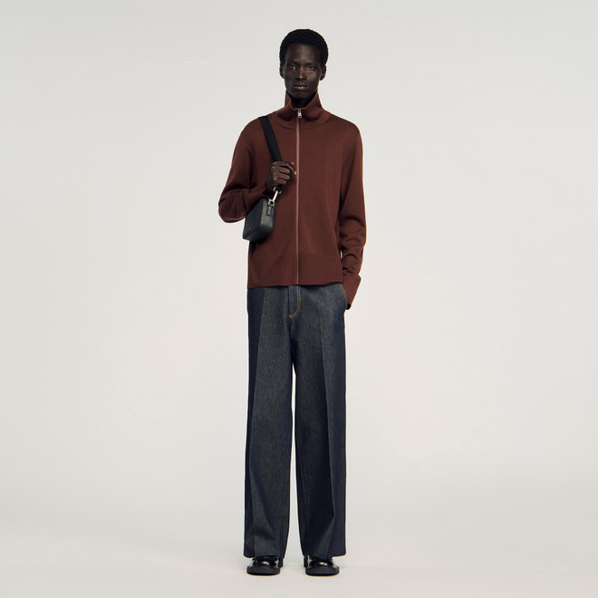 Wool trucker jacket - Brown