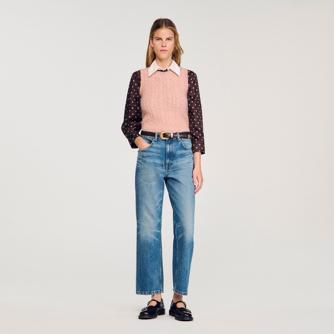 Twisted sleeveless jumper - Pink