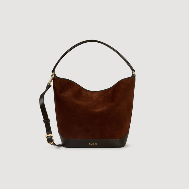 Suede and leather bag TANGOSO - Brown