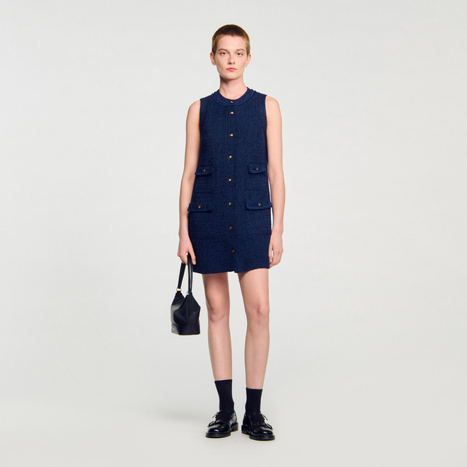 Mini tweed dress - Navy