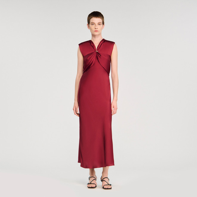 Vneck maxi dress - Bordeaux