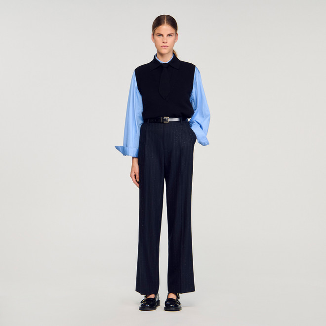 Tie neck jumper - Black