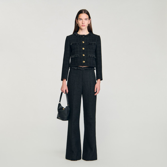 Tweed suit trousers - Black