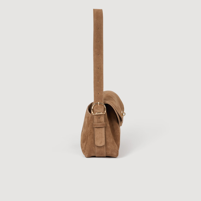 Leather and suede bag - Beige