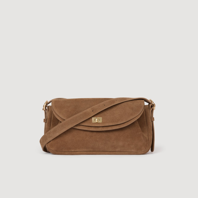 Leather and suede bag - Beige