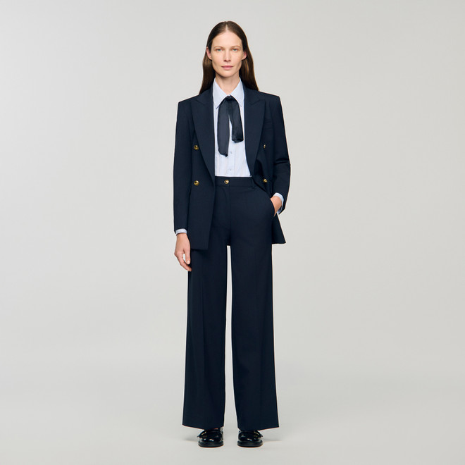 Chalk striped trousers - Navy