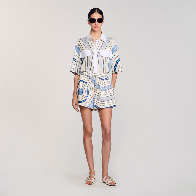 Spiral motif shorts - Blue