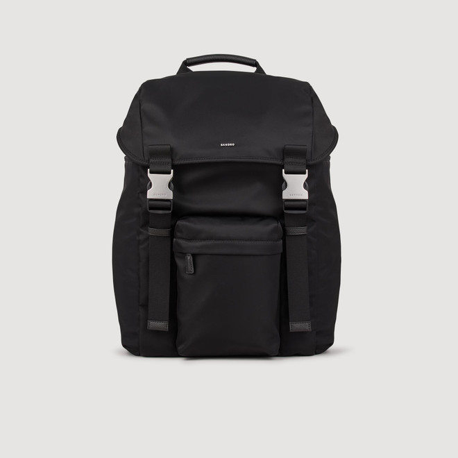 Recycled leather backpack - Black