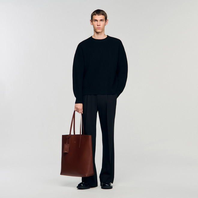Leather shopping bag - Brown
