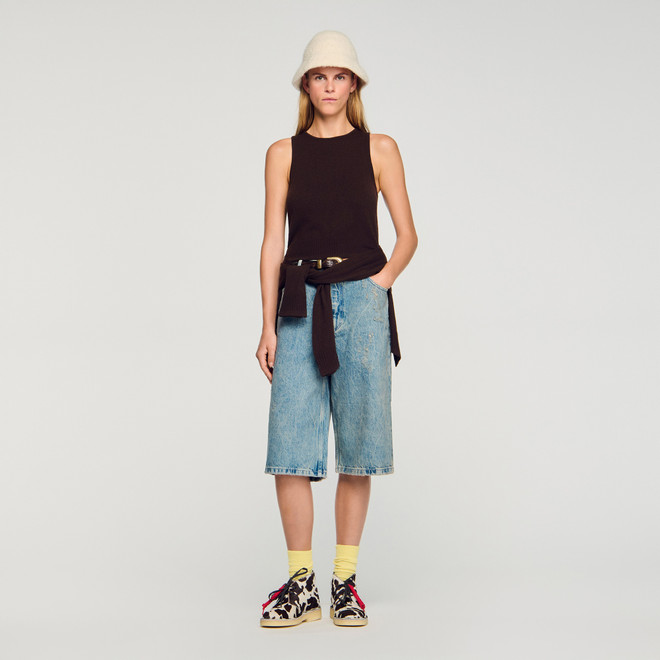 Sleeveless jumper - Brown