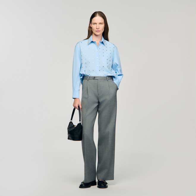 Shirt with rhinestone - Blue