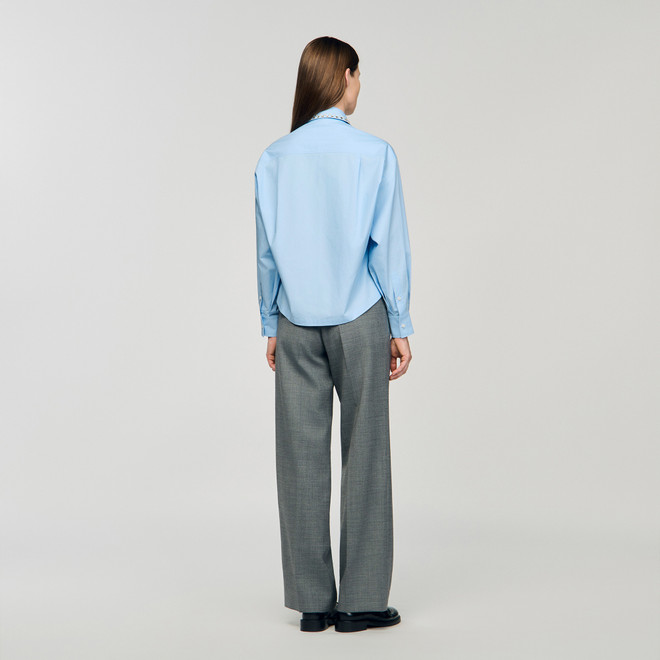 Shirt with rhinestone - Blue