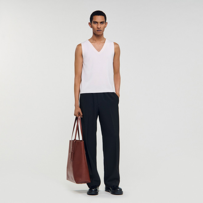 Wool vest top - White