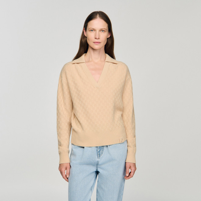 Polo neck jumper - Beige