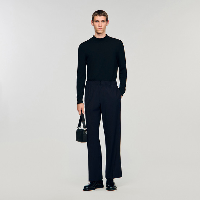 Elasticated waist trousers - Navy