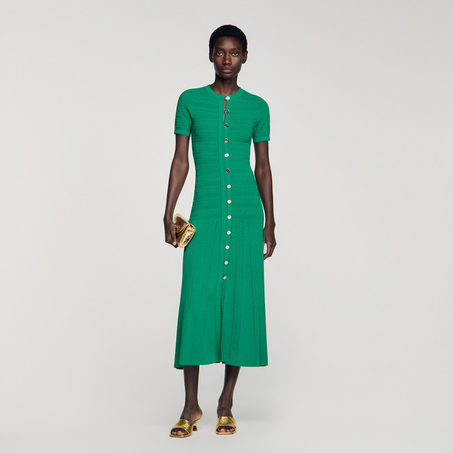 Maxi knit dress - Green