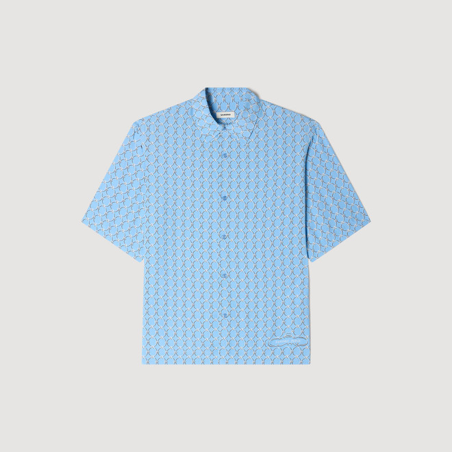 Link print loose fit shirt - Blue