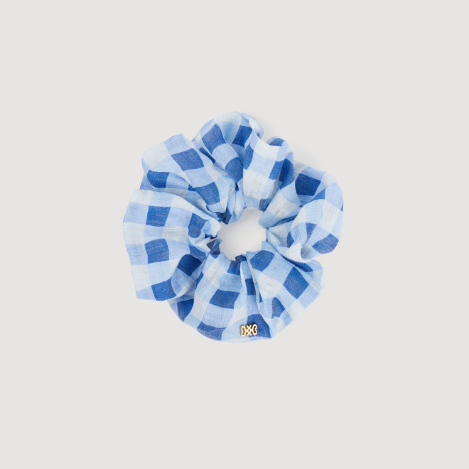 Gingham scrunchie - Blue