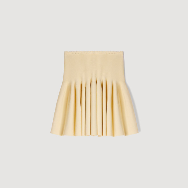 Short knit skater skirt - Yellow