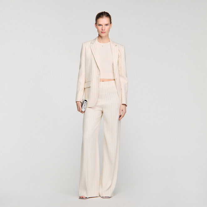 Striped trousers - Ecru