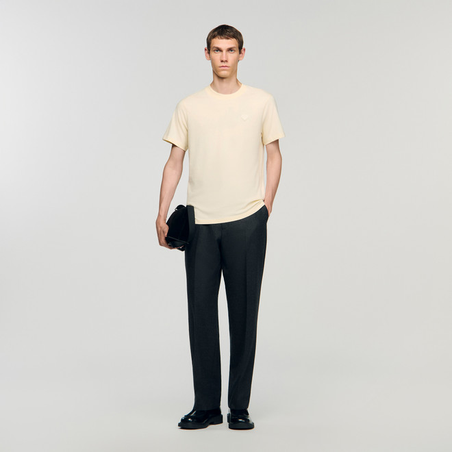 T shirt with heart patch - Yellow