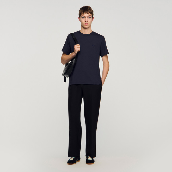 T shirt with double S patch - Navy