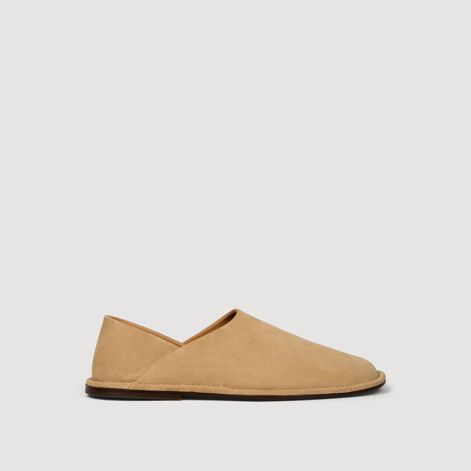 Split leather slippers - Brown