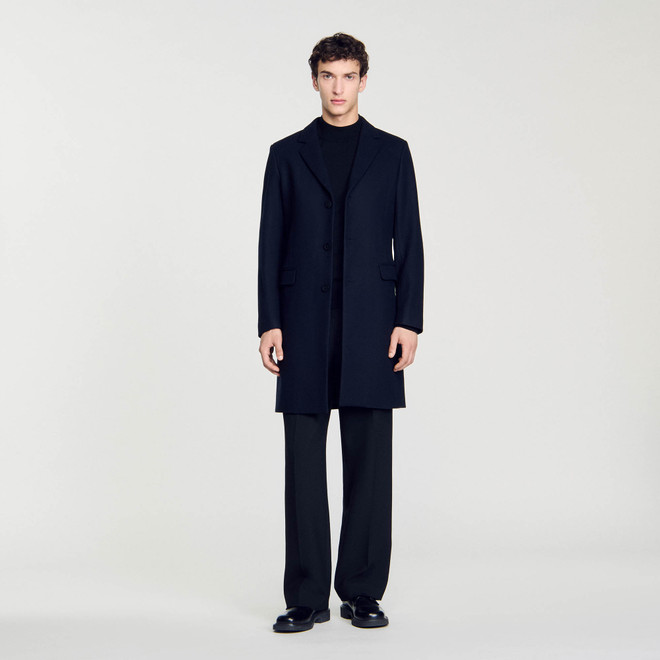 Wool and cashmere coat - Navy