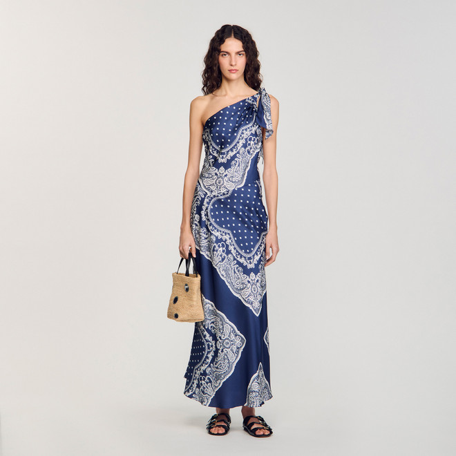 Bandana print maxi dress - Blue