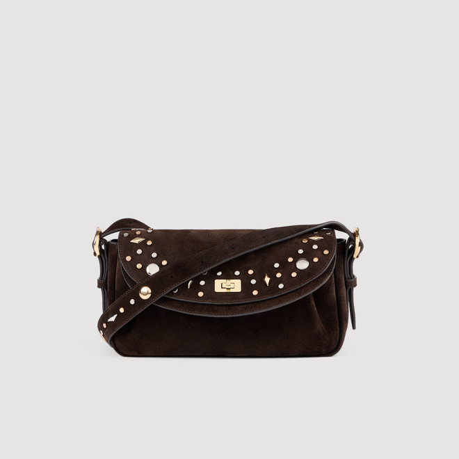 LE MAMBO JANYS studded suede bag - Brown