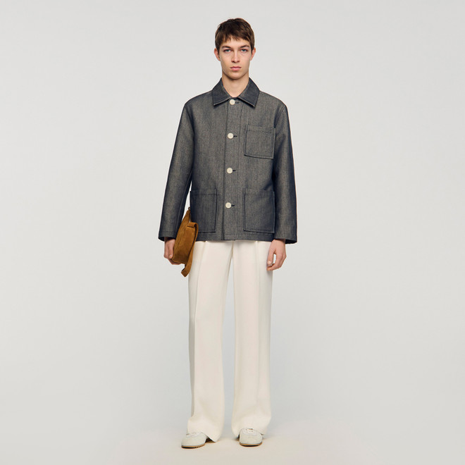 Denim effect worker jacket - Blue