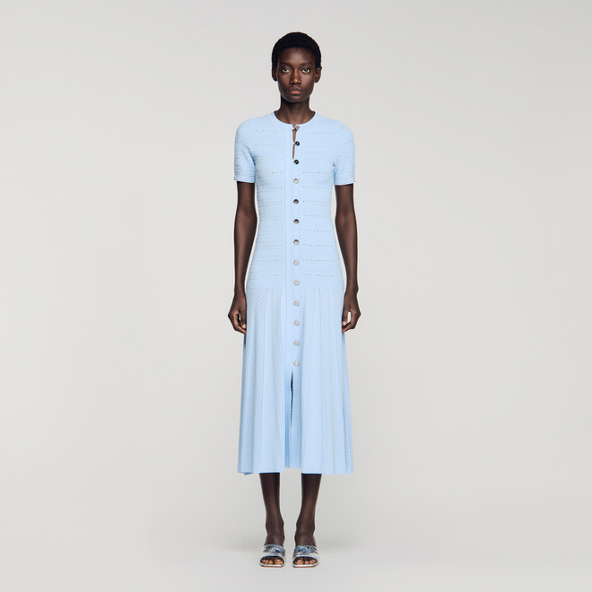 Knit maxi dress - Blue