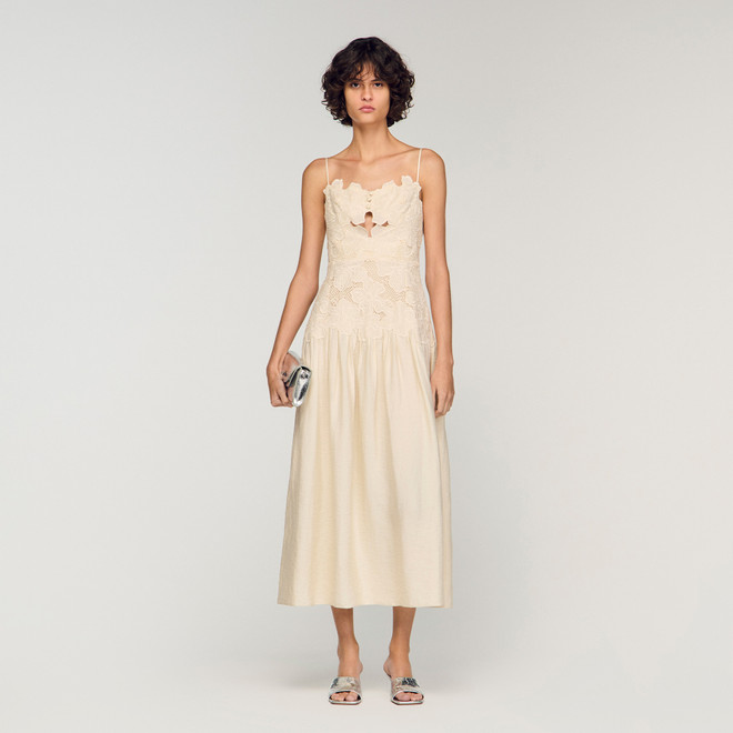 Guipure maxi dress - Ecru