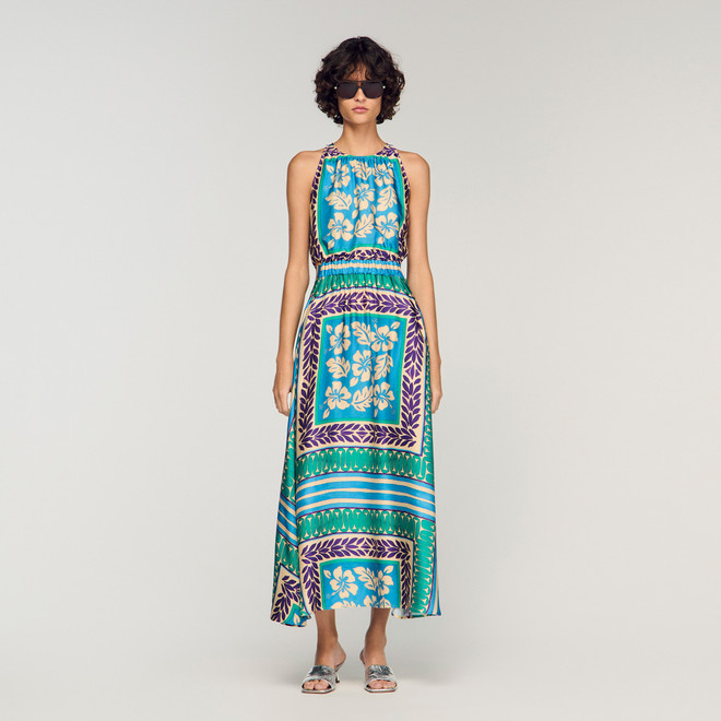 Floral print maxi dress - Green