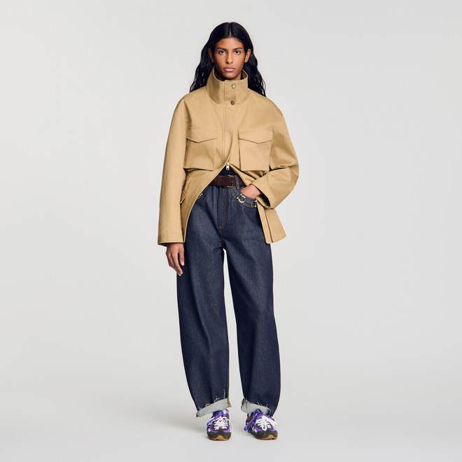 Barrel jeans with metal details - Denim
