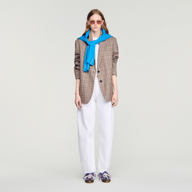 Check suit jacket - Brown