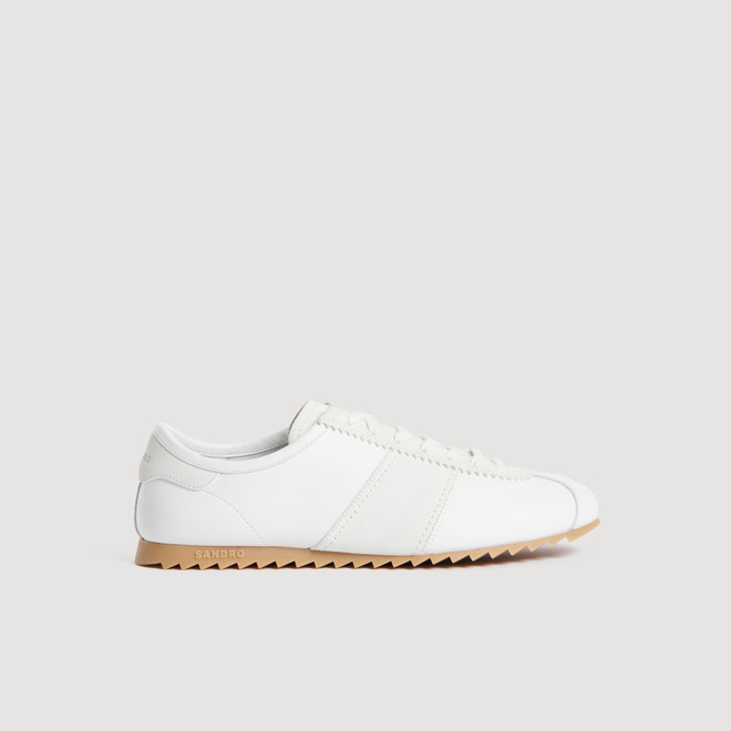 Leather running trainers - White