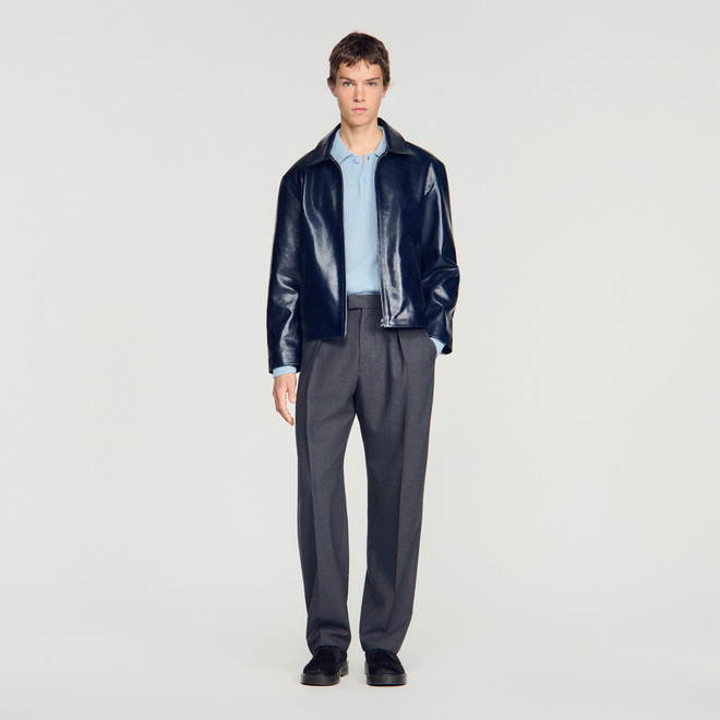 Leather jacket - Navy