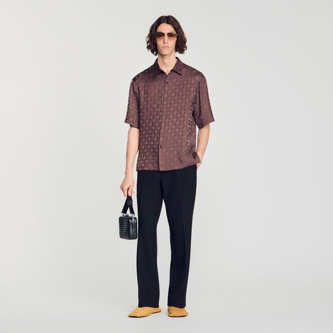 Square Cross loose-fit shirt - Brown