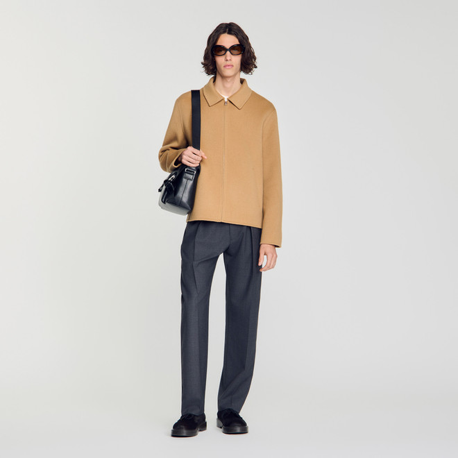 Double-faced wool jacket - Camel