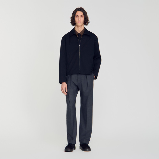Minimalist zip-up jacket - Navy