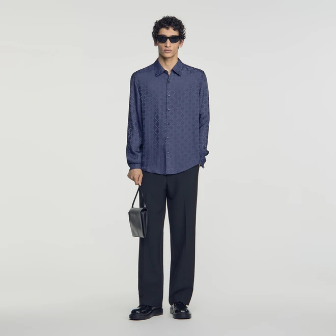 Square Cross loose-fit shirt - Navy