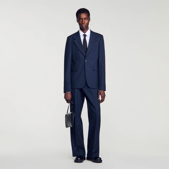 Virgin wool suit jacket - Navy