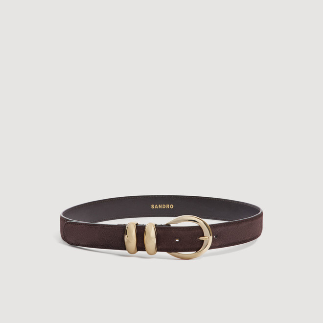 Suede leather belt - Brown