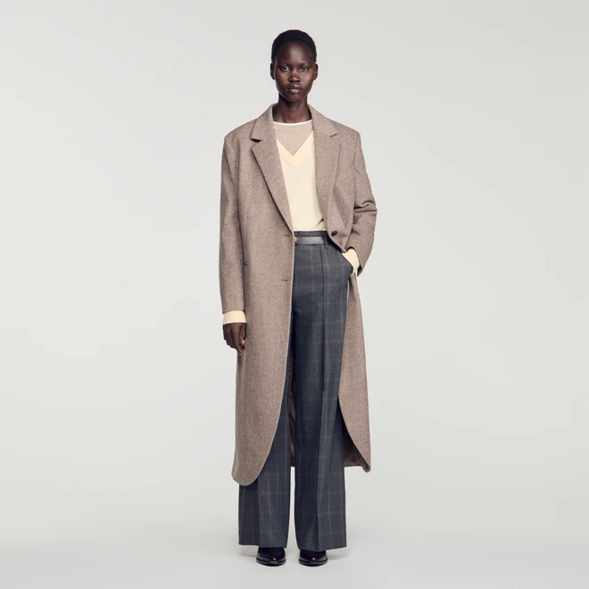 Checked straight-leg trousers - Grey