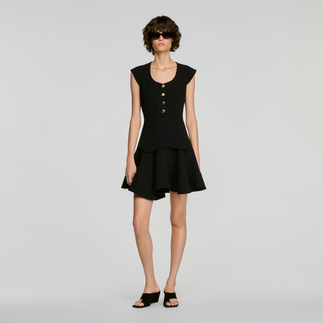 Short button-up dress - Black