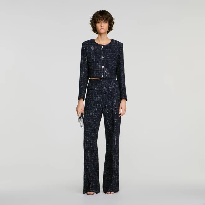 Decorative tweed jacket - Blue